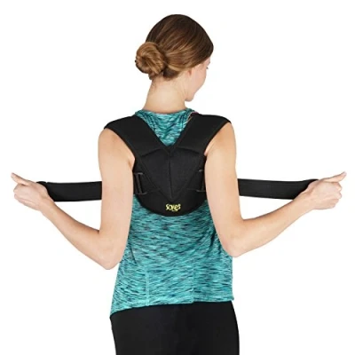 Abbildung von SOLES Clavicula Bandage Einstellbarer, flexibel, atmungsaktive Stoff Unisex für Schlüsselbein Verletzungen (Groß xGroß)