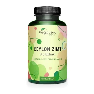Abbildung von Bio Ceylon Zimt Kapseln Premium: 2500 mg (5:1 Extrakt) aus Madagaskar Zimtextrakt kein einfaches Pulver Laborgeprüft Vegan Ohne Zusatzstoffe Deutsche Produktion Vegavero®