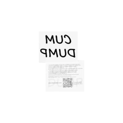 Abbildung von 2 x Cum Dump Tattoo Schriftzug in schwarz Kinky Fetish Temporary (2)