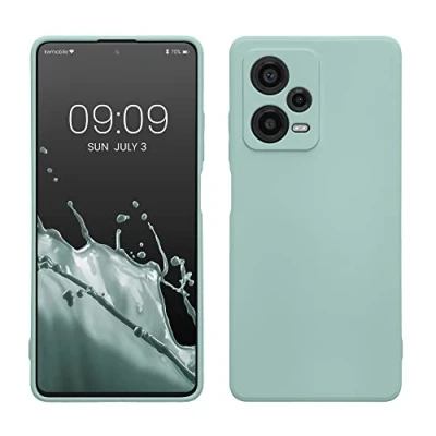 Abbildung von kwmobile Slim Case kompatibel mit Xiaomi Redmi Note 12 Pro+ 5G / Pro Plus Hülle Handyhülle aus Silikon in Cool Mint