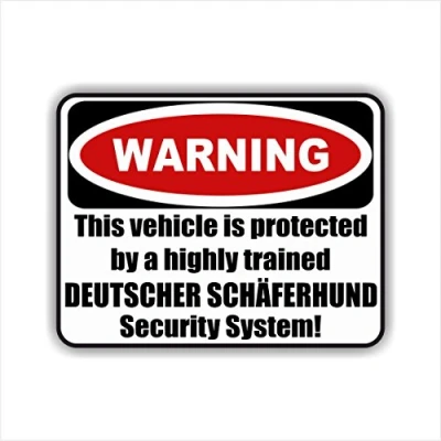 Abbildung von siviwonder Auto Aufkleber Deutscher SCHÄFERHUND Warning ALARMANLAGE Hundeaufkleber White