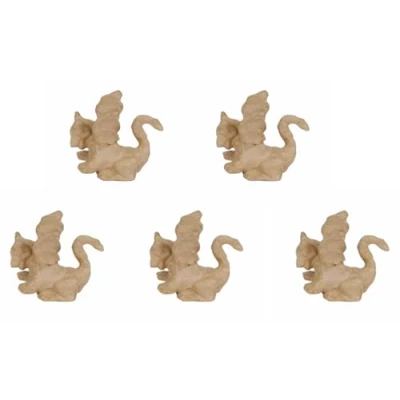 Abbildung von Décopatch AP135Opack Ein Set mit 5 Halterungen aus braunem Papier, 12 x 6,3 10,2 cm, Drache
