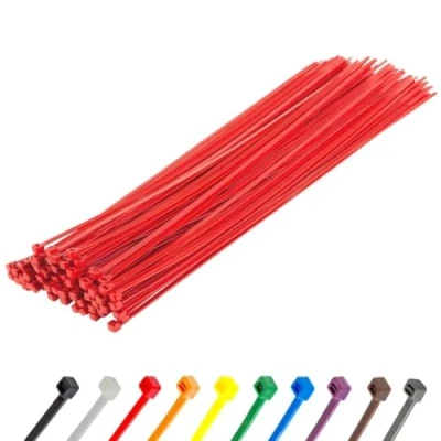 Abbildung von Gocableties Kabelbinder 100 Stück Rot, 370 mm x 4,8 mit 22,2 kg Zugfestigkeit, lang, UV Beständig Set