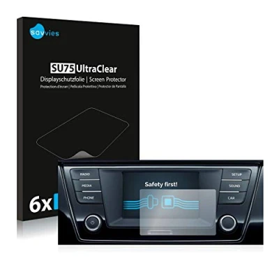 Abbildung von Savvies 6 Stück Schutzfolie für Skoda Infotainment System Swing 6.5&quot; Displayschutz Folie Ultra Transparent