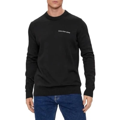 Abbildung von Calvin Klein Jeans Herren Pullover Institutional Essentials Sweater Elegant, Schwarz (Ck Black), S