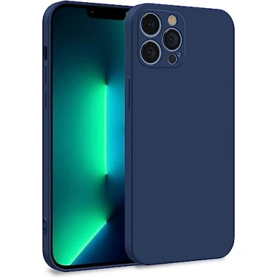 Abbildung von MyGadget Hülle kompatibel mit iPhone 13 Pro Max Zweilagige Handyhülle Kameraschutz Cover Innenfutter &amp; Silikon außen Dunkelblau