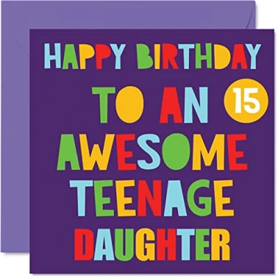 Abbildung von Stuff4 Geburtstagskarte zum 15. Geburtstag für Tochter tolle Teenager von Mama und Papa, Tochter, 145 mm x