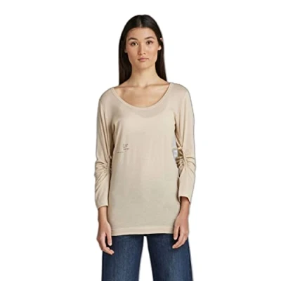Abbildung von G Star Adjustable Sleeve SLIM Langarmshirt, Damen, Größe: XS, Brown rice