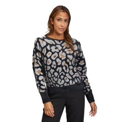 Abbildung von Betty &amp; Co MIT Ubootausschnitt Strickpullover, Damen, Größe: 44, Schwarz grau