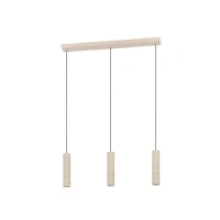 Abbildung von EGLO LED Hängelampe Caminia, 3 flammige Pendelleuchte über Esstisch, Esszimmerlampe aus Metall in Beige und Gold, GU10 Leuchtmittel, warmweiß
