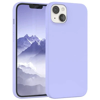 Abbildung von EAZY CASE Premium Silikon Handyhülle kompatibel mit iPhone 14 Plus, Slimcover Kameraschutz und Innenfutter, Silikonhülle, Schutzhülle, Bumper, Handy Case, Hülle, Softcase, Lila Blau