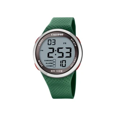 Abbildung von Calypso WATCHES Digitaluhr Herren Jugend Uhr Digital, (Digitaluhr), Herren, Armbanduhr rund, Kunststoffarmband grün, Sport