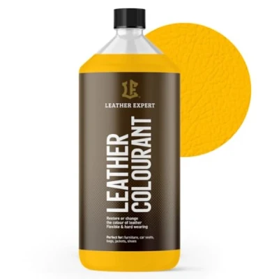 Abbildung von Sehr Deckend Wasser Lederfarbe Goldgelb 1L Leather Paint für Natur und ÖkoLeder Dye Ohne Alkohol alle Lederaccessoires Reißt oder Blättert Nicht ab