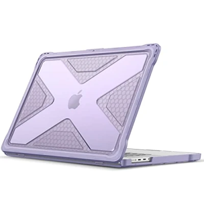 Abbildung von FINTIE Schutzhülle kompatibel mit MacBook Pro 16 2023 2021 (A2780 / A2485) M2 Max M1 Max, robuste stoßfesten Kanten, verstärkter Schutz, Lila