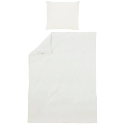 Abbildung von Meyco Home Uni Bettwäsche für 1 Person (Baumwolle, atmungsaktives Material, einfache Pflege, praktischer Einschlagstreifen, Maße: 140 x 200/220 cm), Cremeweiß