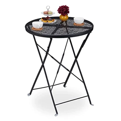 Abbildung von relaxdays Gartentisch Klappbarer Balkontisch schwarz