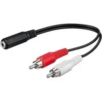 Abbildung von goobay Klinkenstecker Audio Kabeladapter 3,5 mm Buchse zu Cinch Stecker schwarz 0,2 m