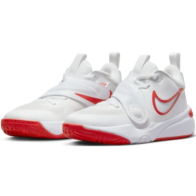 Abbildung von Nike Performance TEAM Hustle 11 Unisex Basketballschuh für Kinder, Größe: 40, Summit white/track red/white Schuhe