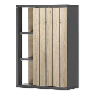 Abbildung von NIZZA Badezimmer Hängeschrank in Graphit, Artisan Eiche Optik Badezimmerschrank Bad Schrank mit viel Stauraum 50 x 72,5 23 cm (B/H/T)