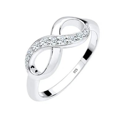 Abbildung von Elli DIAMONDS Verlobungsring Infinity Diamant 0.125 ct. Geschenkidee 925 Silber