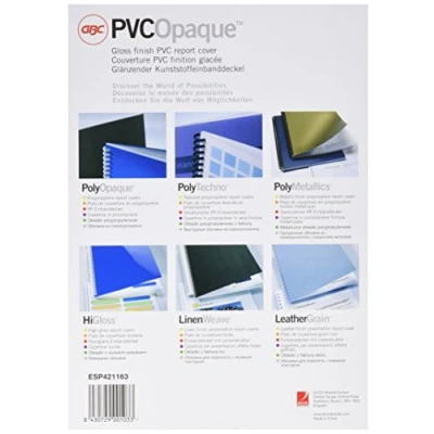 Abbildung von GBC ESP421163 Einbanddeckel A4, PVC Opaque, 200 my, 100 Stück, glänzend schwarz