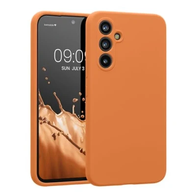 Abbildung von kwmobile Hülle kompatibel mit Samsung Galaxy A54 5G Case gummiert Silikon Handyhülle Schutzhülle Warme Aprikose