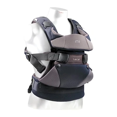 Abbildung von Lascal M1 Carrier, Porte bébé ergonomique pour faciliter les transports, Portage nouveaux nés et bambins (3,5 kg 15 kg), Accessoire M Seat, Noir/Gris