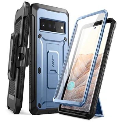 Abbildung von SUPCASE Outdoor Hülle für Google Pixel 6 Pro (6.7&#039;&#039;) 360 Grad Handyhülle Bumper Case Robust Schutzhülle Cover [Unicorn Beetle Pro] mit Displayschutz und Gürtelclip 2021 Ausgabe (Blau)