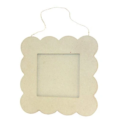 Abbildung von Décopatch CD027C Rahmen (aus Pappmaché zum Verzieren und Personalisieren, quadratisch, 20 x 20cm, ideal für Ihre Bilder 11 cm) 1 Stück kartonbraun