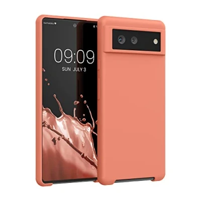 Abbildung von kwmobile Hülle kompatibel mit Google Pixel 6 Silikon Handy Case Handyhülle weiche Oberfläche kabelloses Laden Soft Blush