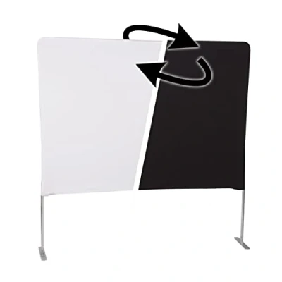 Abbildung von Manfrotto Videokonferenz Hintergrund Zusammenklappbarer Aluminiumrahmen mit doppelseitiger Abdeckung: Schwarz/Weiß 2 m x MLVC2201BW