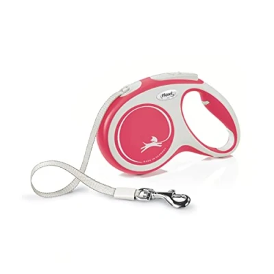 Abbildung von Flexi New Comfort M Tape 5 m, Hund, flexible Hundeleine, rot, Draht, 25 kg, einfarbig