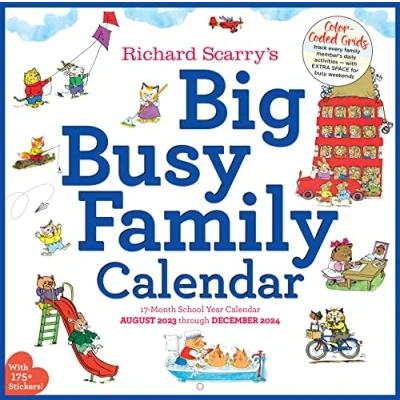Abbildung von Richard Scarry Big Busy Family 2024 Wall Calendar: Track Every Member&#039;s Daily Activities