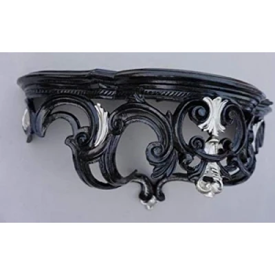 Abbildung von artissimo Barock, Konsole, Wandkonsole, schwarz Silber, BAROCK Spiegelkonsole, Antik Ornament Cp72, 50x20x24