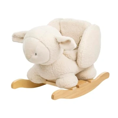 Abbildung von Nattou Schaukeltier aus weichem Teddy Stoff, Schaf, Inkl. Sicherheitsgurt, Fröhliches Hin und Herschaukeln, Ca. 60 cm, Lapidou, Polyester/Holz, Beige
