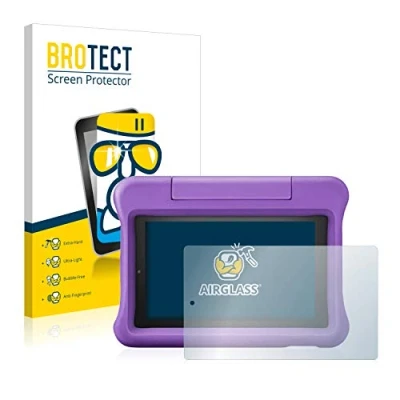Abbildung von BROTECT Schutzglas für Amazon Fire 7 Kids Edition 2019 (9. Gen.) Schutzfolie Panzer Folie Glas [Extrem Kratzfest 9H, Anti Fingerprint,
