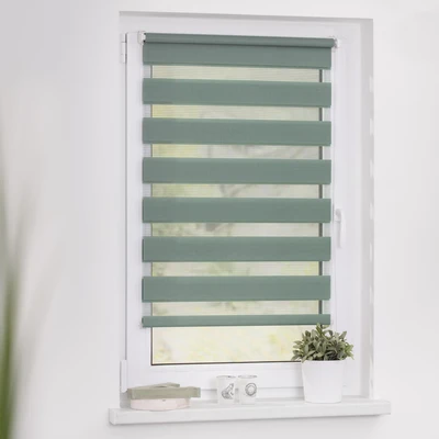 Abbildung von LICHTBLICK ORIGINAL Doppelrollo &quot;Duo Rollo Klemmfix, ohne Bohren, verspannt&quot;, halbtransparent, verspannt, Einfache Klemm Montage Bohren. Für Fenster &amp; Türen geeignet.