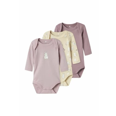 Abbildung von Name It Body NBFBODY 3P LS SUMMR SAND RABBIT NOOS (Packung, 3 tlg)