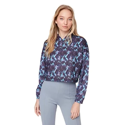 Abbildung von TRENDYOL Damen Paisley Mock Neck Sweatshirt, Mehrfarbig, M EU