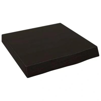 Abbildung von vidaXL Wandregal, Holzregal Regal Handgefertigt mit Baumkante, Wandboard Regalbrett Deko, Bücherregal Hängeregal, Dunkelbraun 40x40x(2 6) cm Massivholz Eiche Behandelt