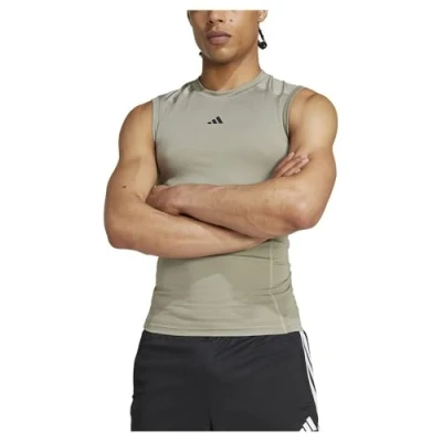 Abbildung von adidas Performance Techfit Sleeveless Top, Herren, Größe: XXL, Silver pebble