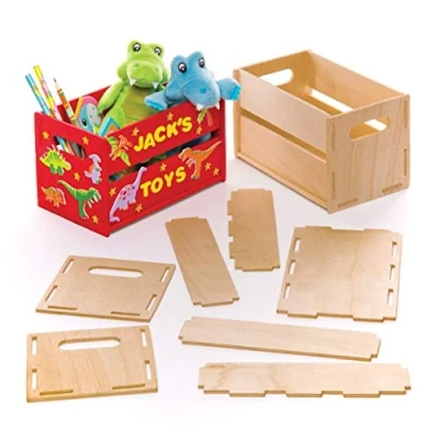 Abbildung von Baker Ross Bastelsets Mini Kisten aus Holz (2 Stück) für Kinder zum Verzieren und Gestalten