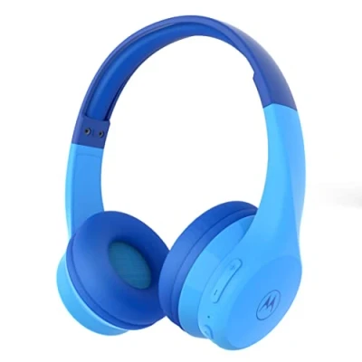Abbildung von Motorola Sound Moto JR300 Bluetooth Kinder Kopfhörer mit Mikrofon Leichter Over Ear für,Lautstärkebegrenzung 85 dB,Audio Splitter zum Teilen ideal Schule,Reisen,Gaming Blau