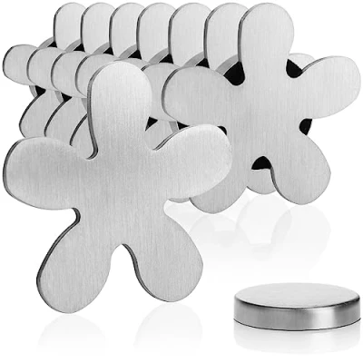 Abbildung von com four® 8X Tischdeckenbeschwerer Tischtuchgewichte aus Edelstahl magnetische Tischtuchklammer ca. 45 g