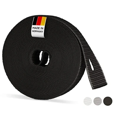 Abbildung von BAUHELD® 6m Rolladengurt 14mm Schwarz [Made in Germany] Für Rolläden an Türen und Fenster [Hohe Reißfestigkeit UV Stabilität] Rolladen Gurtband passend auf Gurtwickler Aufputz Mini