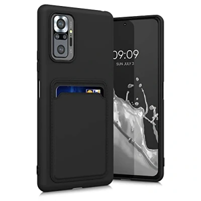 Abbildung von kwmobile Handyhülle kompatibel mit Xiaomi Redmi Note 10 Pro Hülle Handy Cover Fach für Karten in Schwarz matt