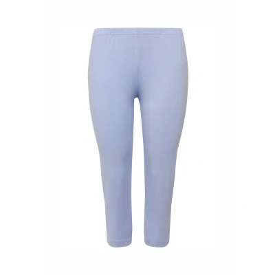 Abbildung von Ulla Popken RÖSSEN BIS Capri Klassische 7/8 IN UNI Enganliegende Leggings Hosen, Damen, Größe: 46/48, Sky blue