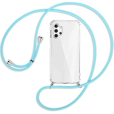 Abbildung von mtb more energy® Handykette kompatibel mit Samsung Galaxy A32 5G (SM A326, 6.5&#039;&#039;) Himmelblau Smartphone Hülle zum Umhängen Anti Shock Full TPU Case