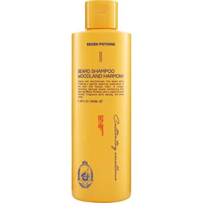 Abbildung von Seven Potions Bart Shampoo für Männer Sanfte, reinigende Bartreinigung einen sauberen ohne Juckreiz natürlich, vegan, Tierversuche Woodland Harmony (250 ml)