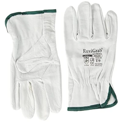 Abbildung von Ruvigrab Arbeitshandschuh aus natürlichem Blumenleder Gartenhandschuhe Leder Lederhandschuhe für Bauarbeiten Größe 9